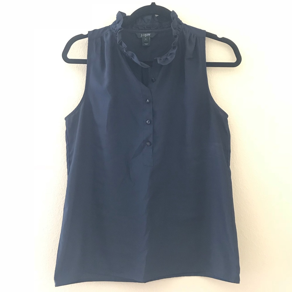 Sleeveless Navy Top